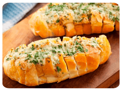 Pão de alho gratinado com ervas